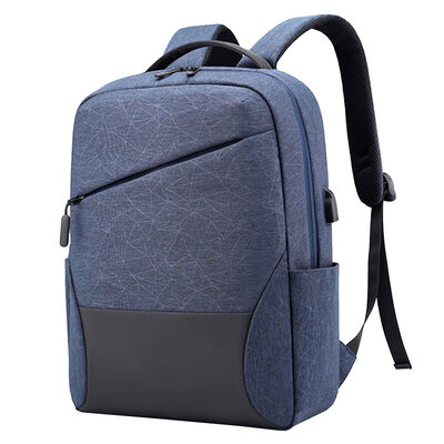 Business Laptop Backpack Geometric Rucksack USB Commuter School Bag