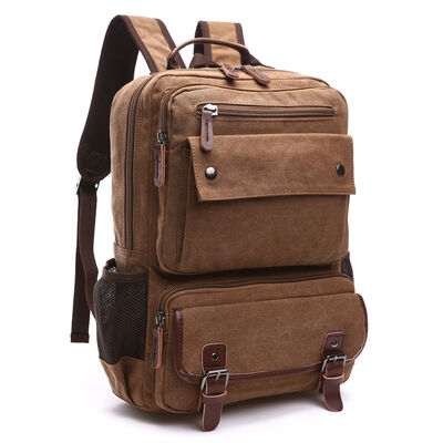 Vintage Custom Canvas Backpack 15.6 Inch Laptop Sleeve Water Resistant