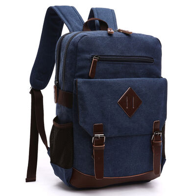 16oz 13L Capacity Custom Canvas Backpack Multiple Compartments Rucksack
