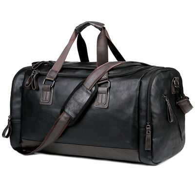 Two Tone Leather Duffel Bag Weekender 42L Water Resistant Outdoor