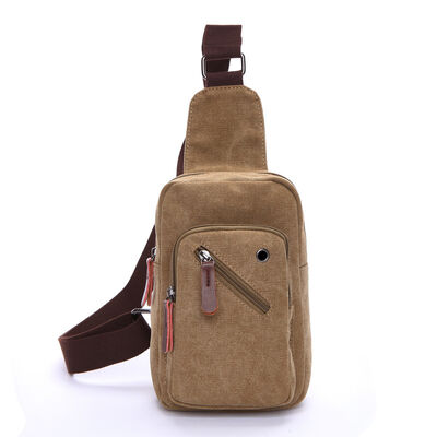 Durable Custom Sling Bag Washed Canvas 3L Water Resistant Outdoor