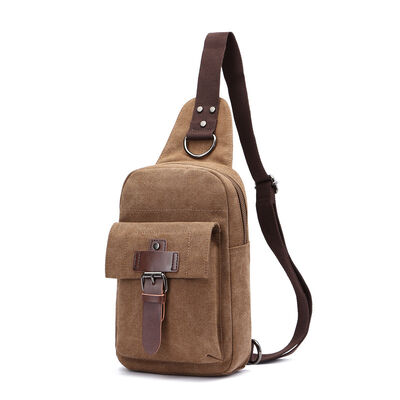 Washed Canvas Sling Pack Chest Bag 3L Water Resistant Outdoor