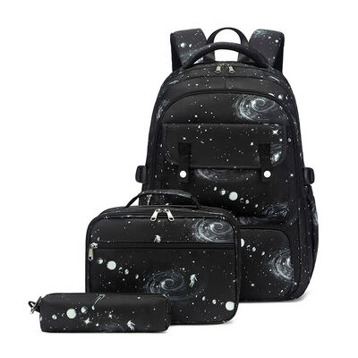 Astronaut Large Universe Print Bookbag Set 3 Piece for Boys 27L