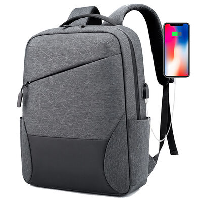 Business Laptop Backpack Geometric Rucksack USB Commuter School Bag