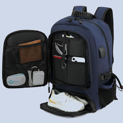 40L Custom Travel Backpack Dedicated Shoe Compartment Water Resistant