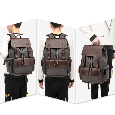 Vintage Custom Canvas Backpack Laptop Retro Travel School College Bookbag