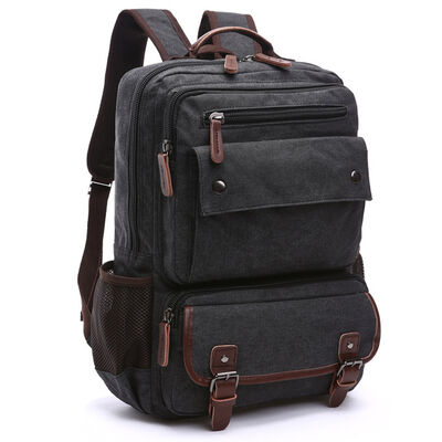 Vintage Custom Canvas Backpack 15.6 Inch Laptop Sleeve Water Resistant