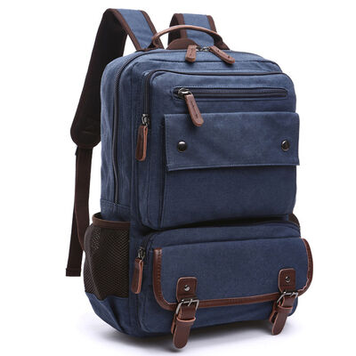 Vintage Custom Canvas Backpack 15.6 Inch Laptop Sleeve Water Resistant