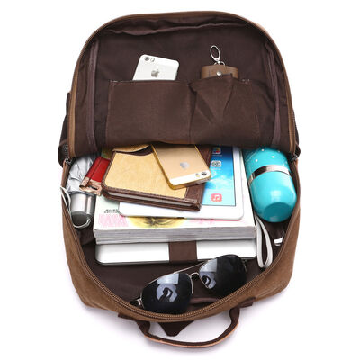 Vintage Custom Canvas Backpack 15.6 Inch Laptop Sleeve Water Resistant