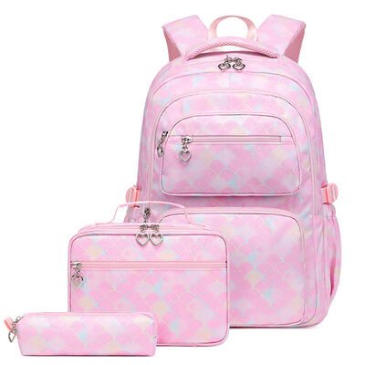 3 Piece Mermaid School Backpacks Set Lunch Box Pencil Case for Girls