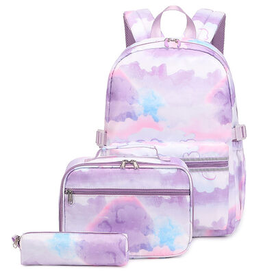 Tie Dye 25L 3 Piece School Backpacks Set with Lunch Box Pencil Case