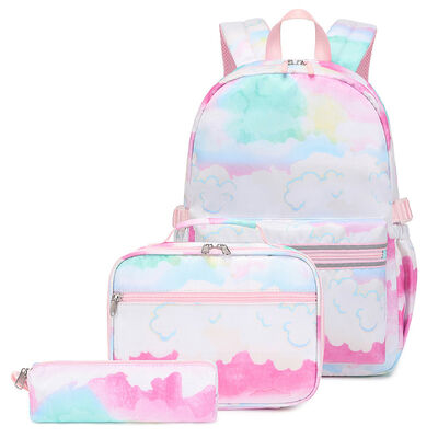 Tie Dye 25L 3 Piece School Backpacks Set with Lunch Box Pencil Case