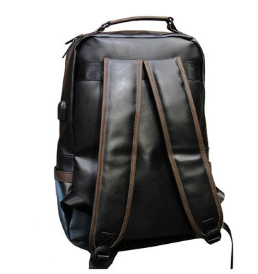 Vintage Laptop Custom Vegan Leather Backpack Travel Daypack Bag