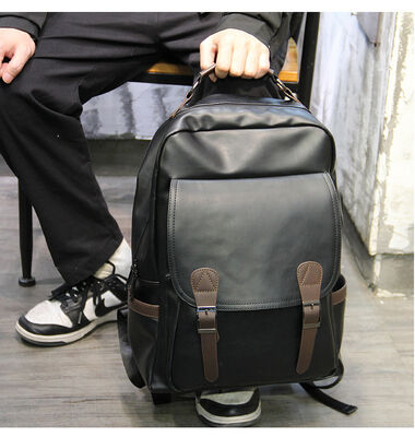 Vintage Laptop Custom Vegan Leather Backpack Travel Daypack Bag