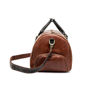 Vintage Custom Duffel Bag PU Leather Weekender with Shoe Compartment