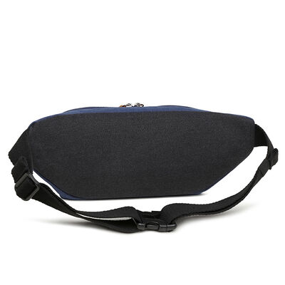 Vintage Canvas Fanny Pack with Leather Trim Casual Waist Bag