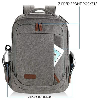 Waterproof 15.6 Inch Custom Business Backpack USB Charging Port Commuter Laptop