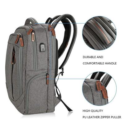 Waterproof 15.6 Inch Custom Business Backpack USB Charging Port Commuter Laptop
