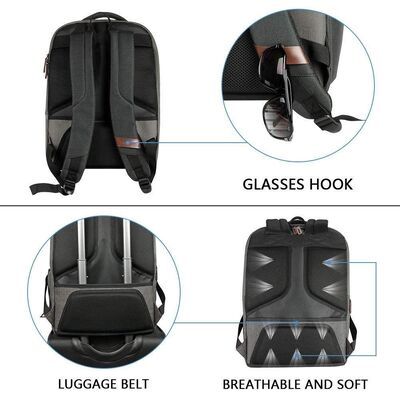 Waterproof 15.6 Inch Custom Business Backpack USB Charging Port Commuter Laptop