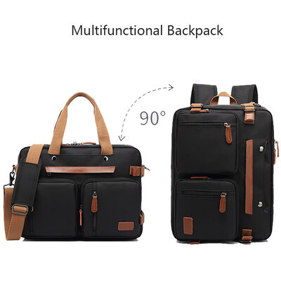 Multi Pocket Convertible Laptop Briefcase Custom Bag 25L 600D Oxford