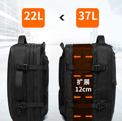 Expandable Luggage Style 22L 37L Business Travel Backpack 600D Oxford
