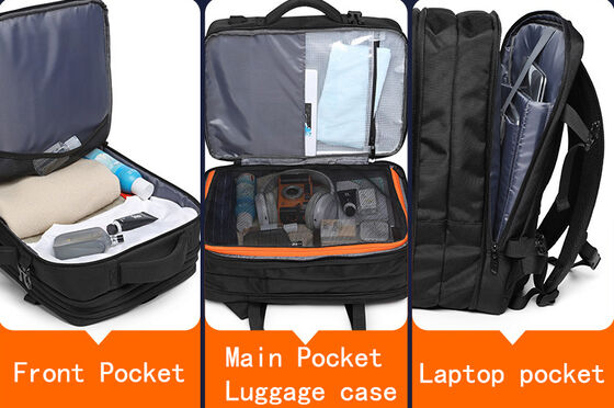 Expandable Luggage Style 22L 37L Business Travel Backpack 600D Oxford