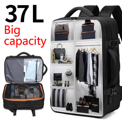 Suitcase Design Expandable Business Travel Backpack 22L 37L 600D Oxford