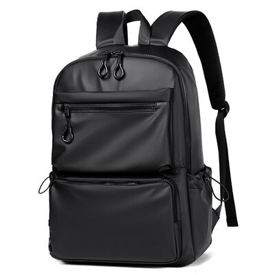 15L PU Coated Dual 3D Pocket Business Laptop Backpack Zipper Closure