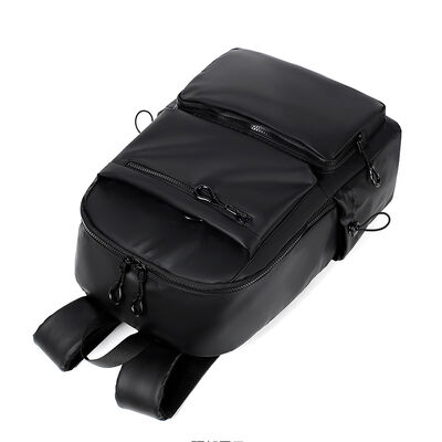 15L PU Coated Dual 3D Pocket Business Laptop Backpack Zipper Closure
