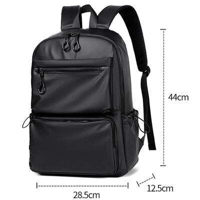 15L PU Coated Dual 3D Pocket Business Laptop Backpack Zipper Closure