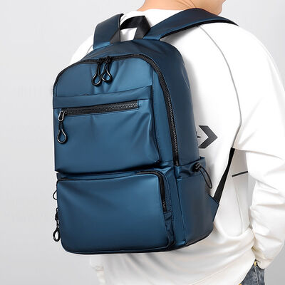 15L PU Coated Dual 3D Pocket Business Laptop Backpack Zipper Closure