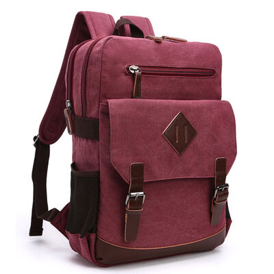 16oz 13L Capacity Custom Canvas Backpack Multiple Compartments Rucksack