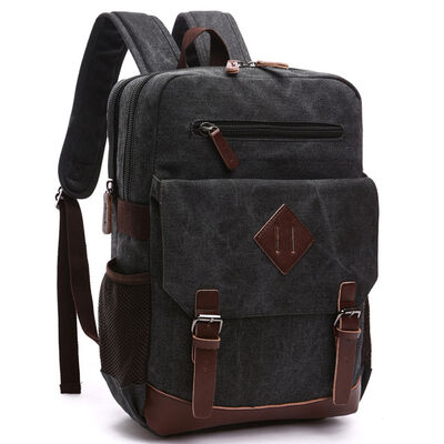 16oz 13L Capacity Custom Canvas Backpack Multiple Compartments Rucksack