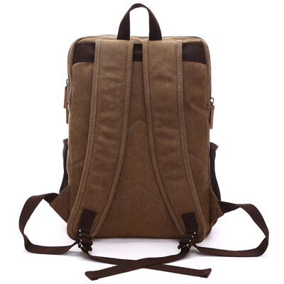 16oz 13L Capacity Custom Canvas Backpack Multiple Compartments Rucksack