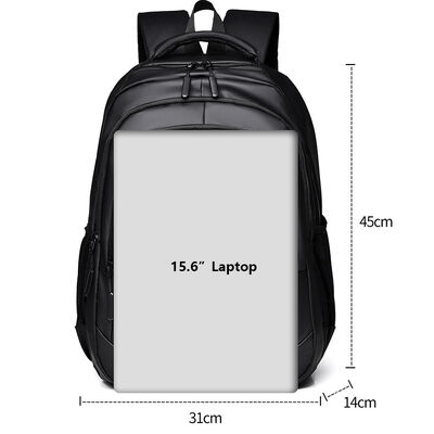 Dual Main Zip Business Laptop Backpack 20L PU Coated 15.6 Inch