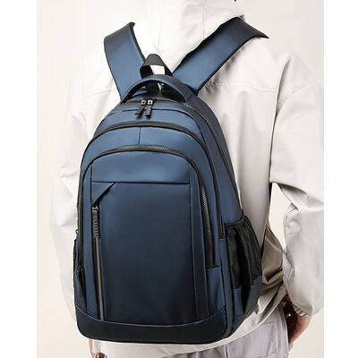 Sleek Minimalist Laptop Backpack 17L PU Coated Zipper Closure Business
