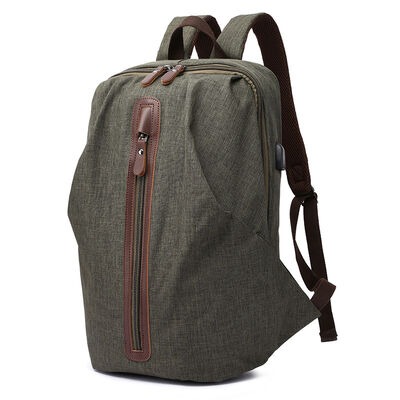USB Travel Custom Canvas Backpack Daypack 27L Water Resistant
