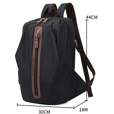 USB Travel Custom Canvas Backpack Daypack 27L Water Resistant
