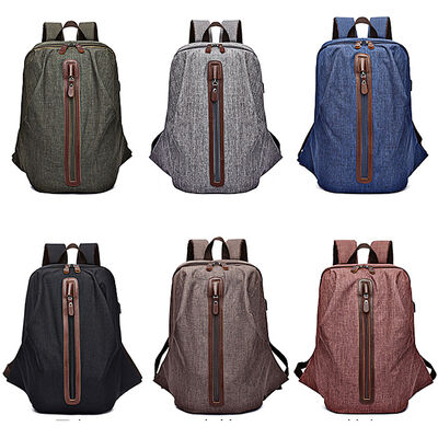 USB Travel Custom Canvas Backpack Daypack 27L Water Resistant