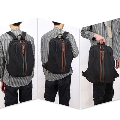 USB Travel Custom Canvas Backpack Daypack 27L Water Resistant