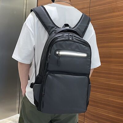 Multi Pocket Reflective Zipper Laptop Backpack Commuter Pack 20L PU Coated