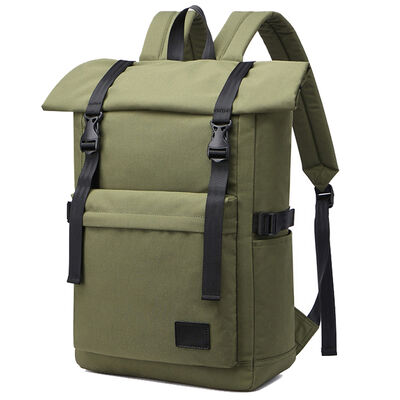 Roll Top Travel Backpack Heavy Duty Commuter Pack 25L 600D Oxford