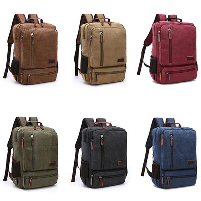 Water Resistant Custom Canvas Backpack Washed 19L Rucksack