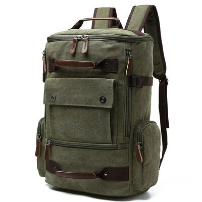 Tactical Custom Canvas Backpack Travel Heavy Duty Large Capacity