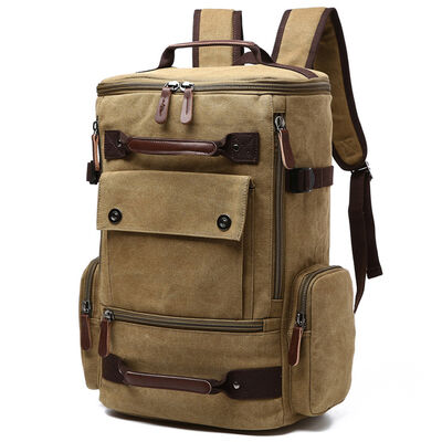 Tactical Custom Canvas Backpack Travel Heavy Duty Large Capacity