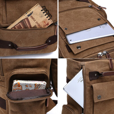 Tactical Custom Canvas Backpack Travel Heavy Duty Large Capacity