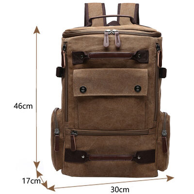 Tactical Custom Canvas Backpack Travel Heavy Duty Large Capacity