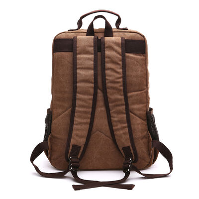 Multi Pocket Custom Canvas Backpack Multi Functional Casual Bookbag