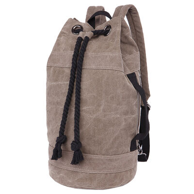 Drawstring Bucket Custom Canvas Backpack Heavy Rope Cargo Gym