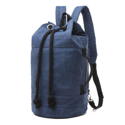 Drawstring Bucket Custom Canvas Backpack Heavy Rope Cargo Gym